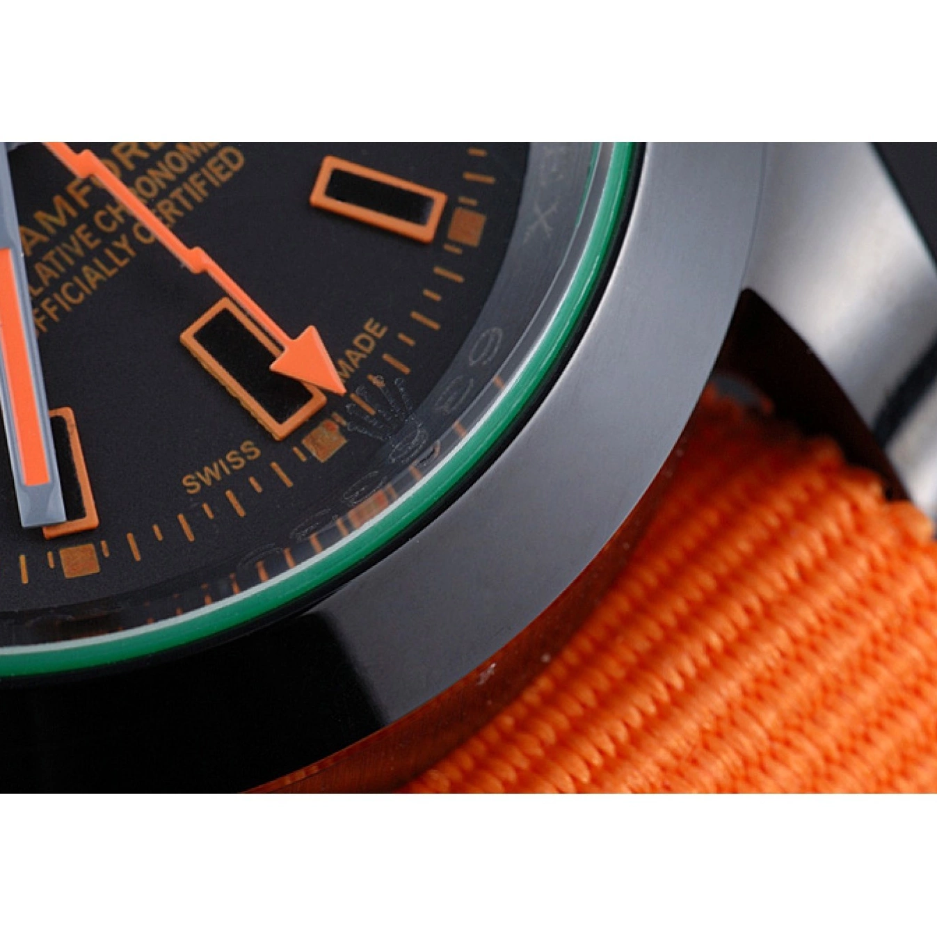 Aaa replica watch Nylon Strap Orange Milgauss Bamford Rolex 622003 0717
